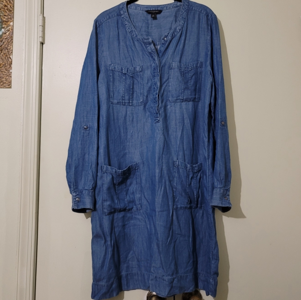 Banana Republic Chambray Denim Shirt Dress